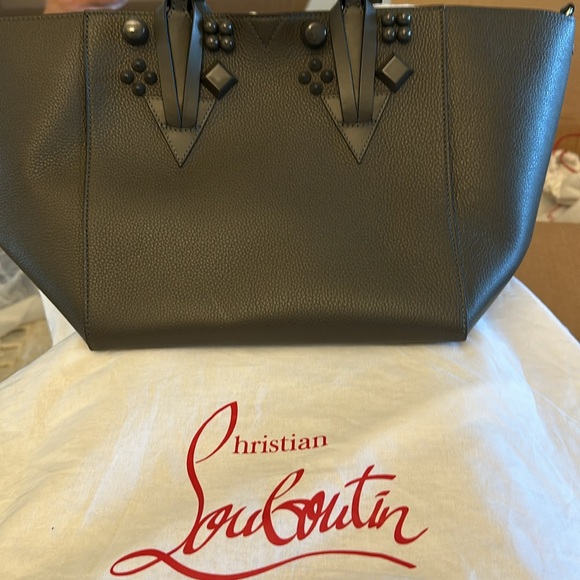 CHRISTIAN LOUBOUTIN Calfskin Empire Spike Studded Small Cabachic Tote in Rocket - Picture 5 of 6